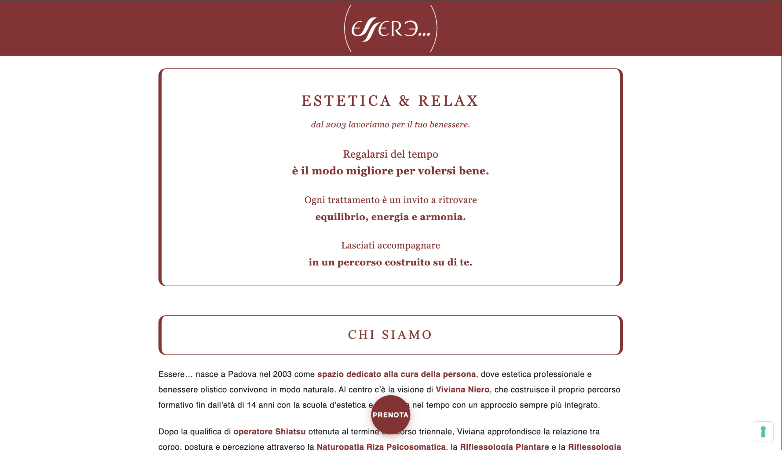Essere… Estetica & Relax — sito web